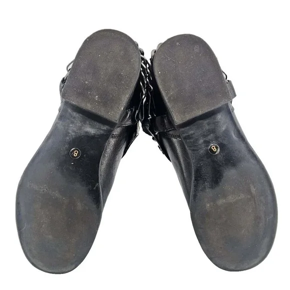 DV BY DOLCE VITA BLACK STUDDED HARNESS Biker Boots Women 9.5 - Picture 7 of 8